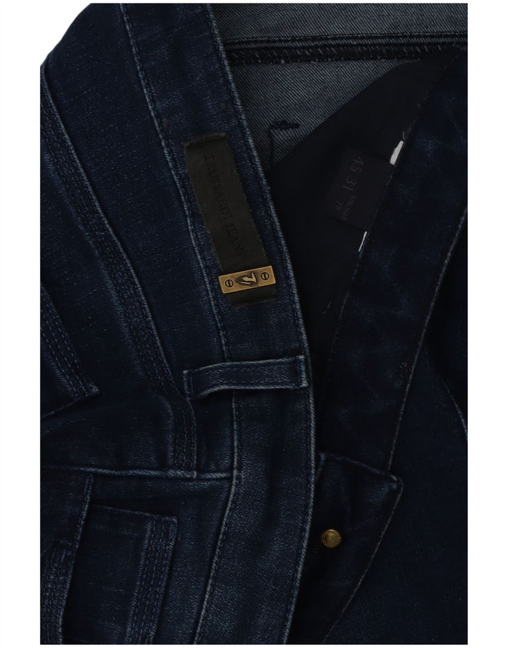 Jeans cônicos femininos TRUSSARDI W29 L28 azul marinho