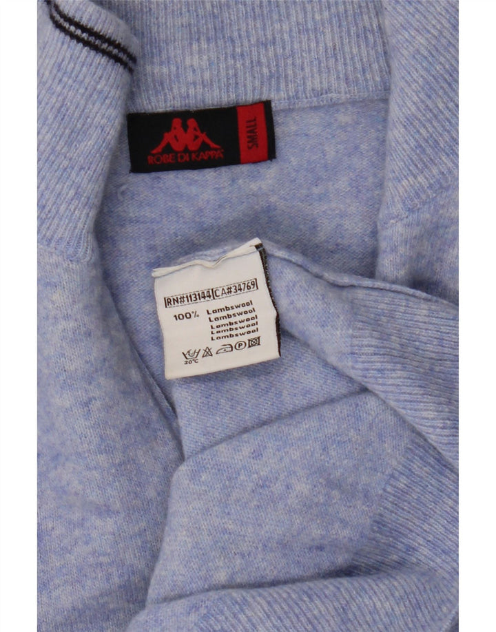 Suéter masculino Kappa com zíper e gola pequena de lã azul