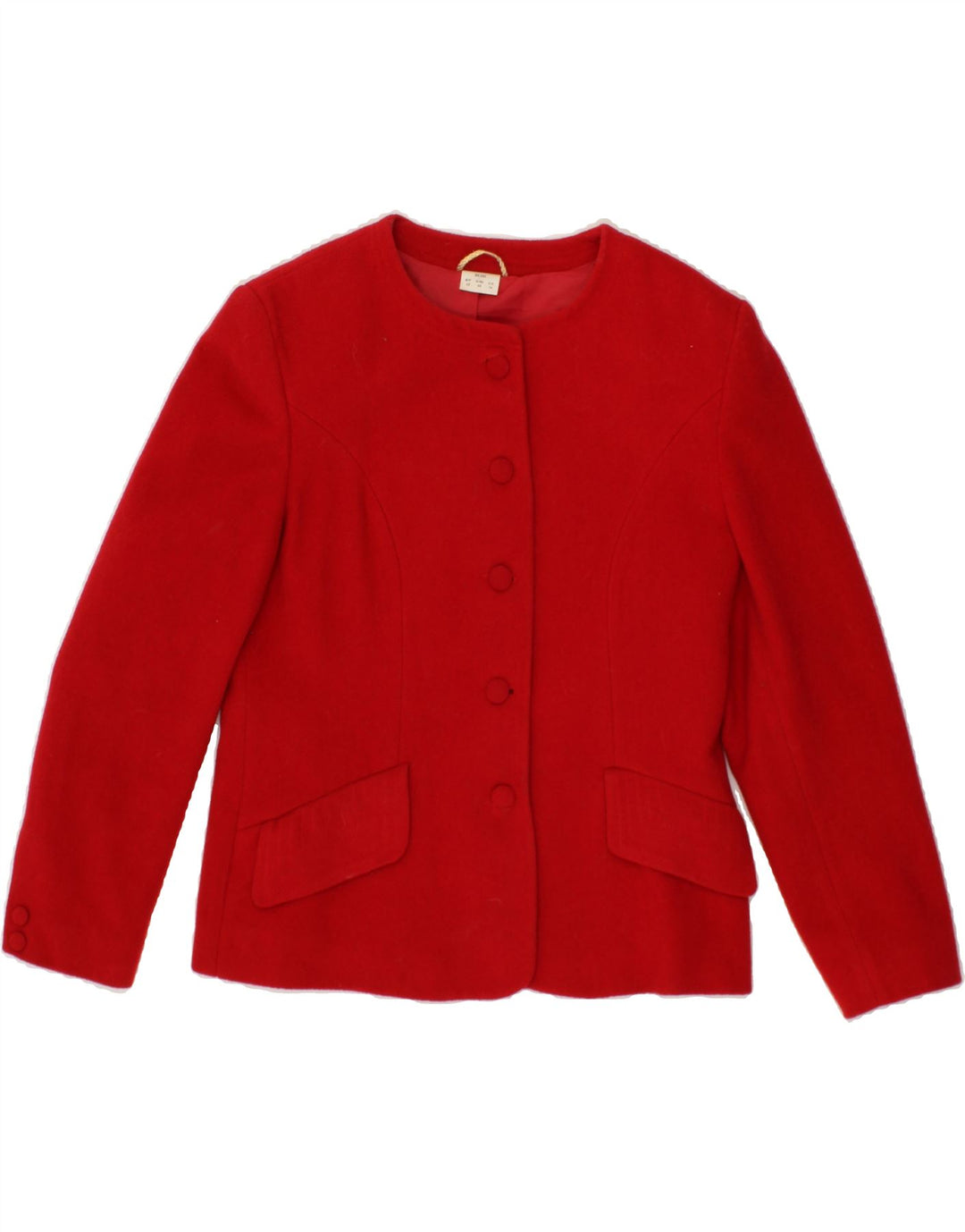 Jaqueta blazer feminina VINTAGE com 5 botões Reino Unido 14 grande lã vermelha