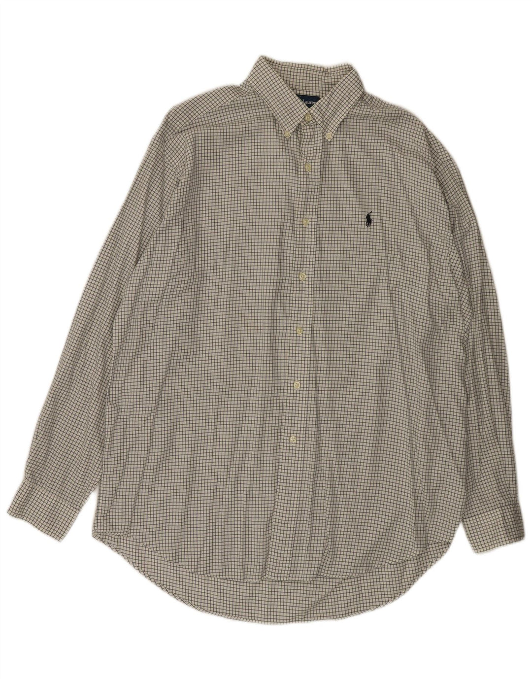 RALPH LAUREN Camisa masculina Blake grande de algodão xadrez branco