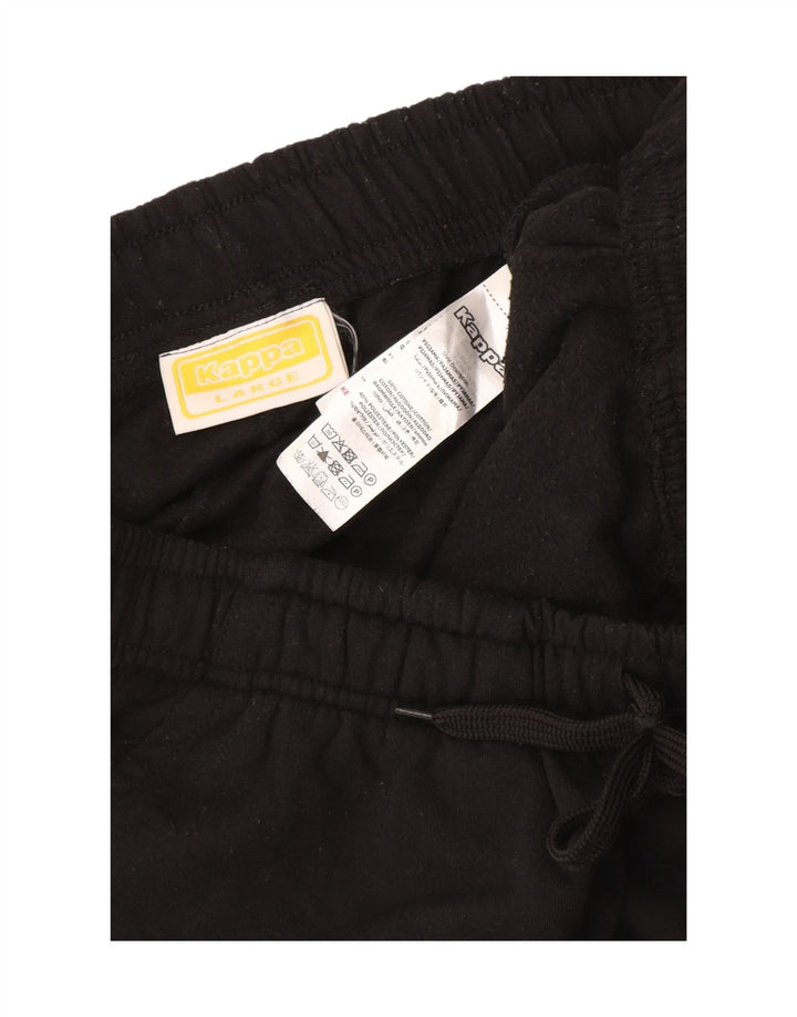 Calça de treino masculina Kappa Joggers grande algodão preto