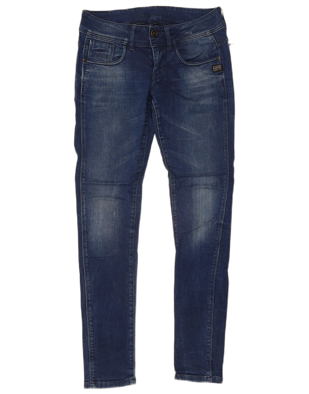 Jeans slim feminino G-STAR W28 L32 algodão azul