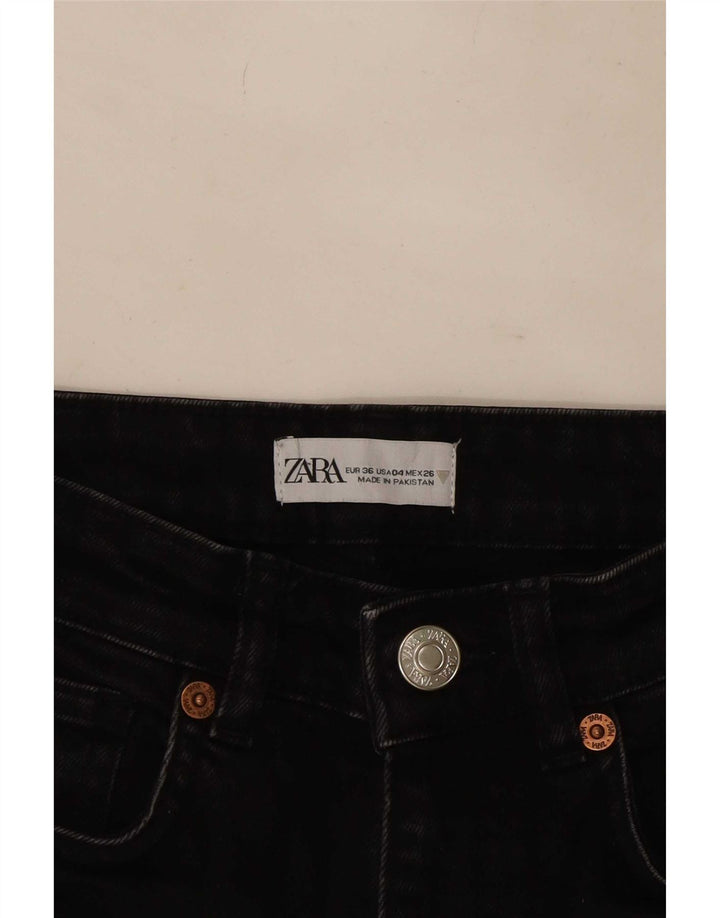 Calça jeans feminina Zara Bootcut EU 36 XS W26 L26 preta