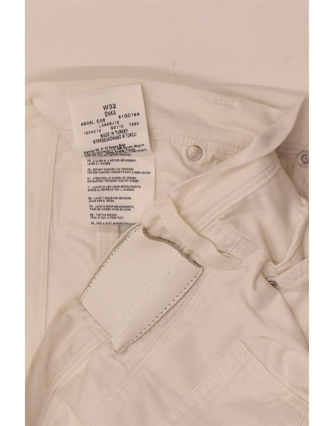 Lee Womens Enka Bermuda Shorts W32 Grande Algodão Branco