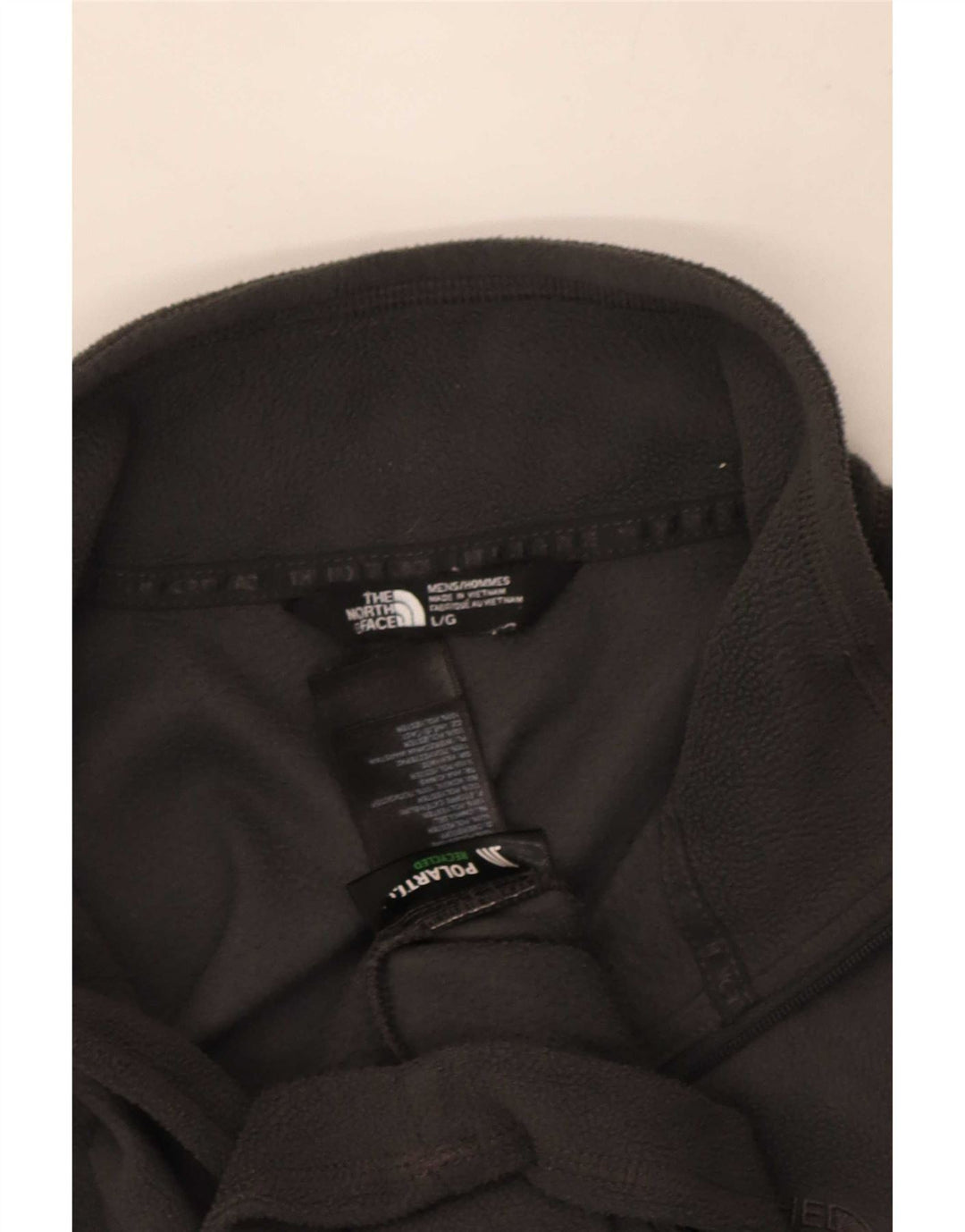 Suéter de lã masculino The North Face com zíper e gola grande poliéster cinza