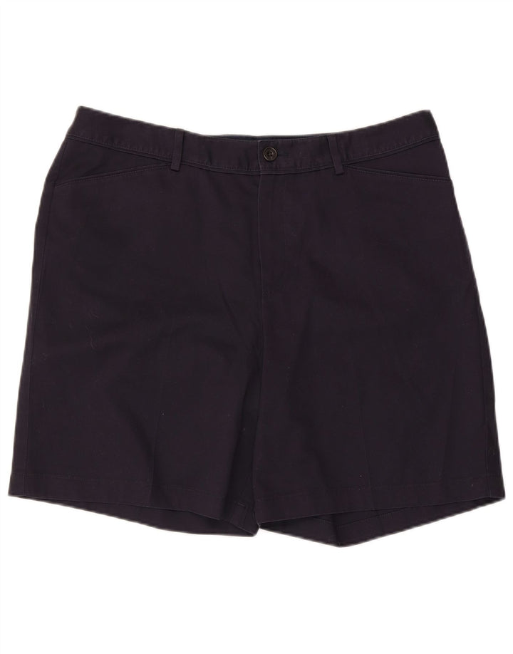 EDDIE BAUER Shorts casual feminino US 14 XL W36 algodão azul marinho