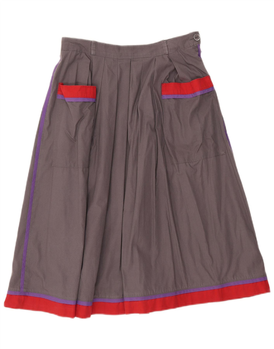 Saia larga feminina vintage EU 40 médio W28 cinza colorblock