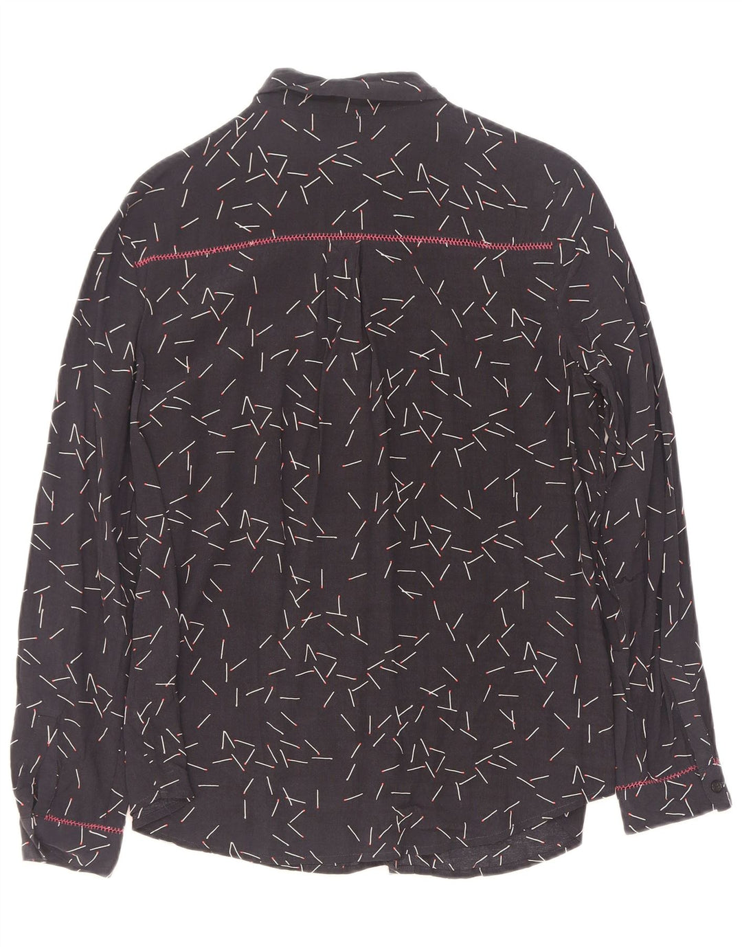 Camisa feminina MINT VELVET com estampa abstrata grande tamanho UK 10 pequena azul marinho