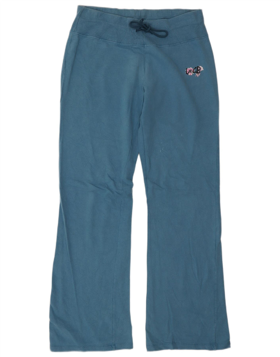 Calça de treino feminina Benetton UK 12 médio W27 L32 algodão azul