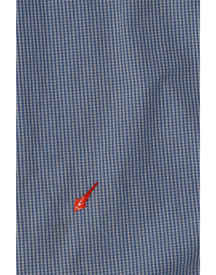Camisa masculina grande e alta IZOD 2XL algodão xadrez azul