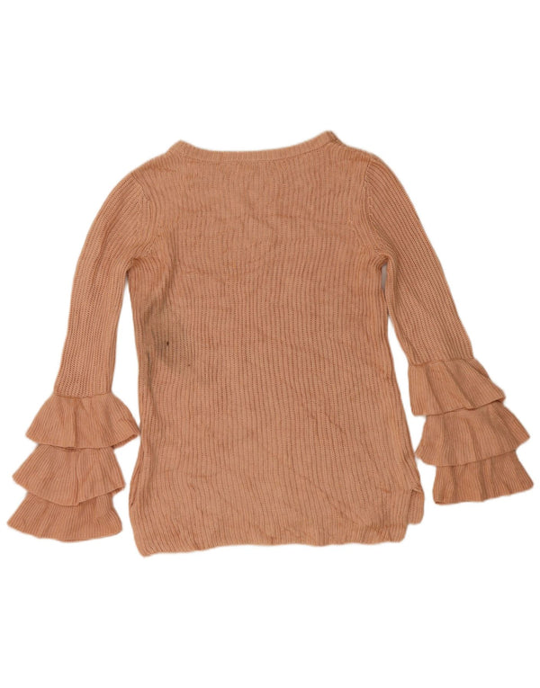 Suéter feminino Calvin Klein com gola canoa UK 6 XS rosa acrílico