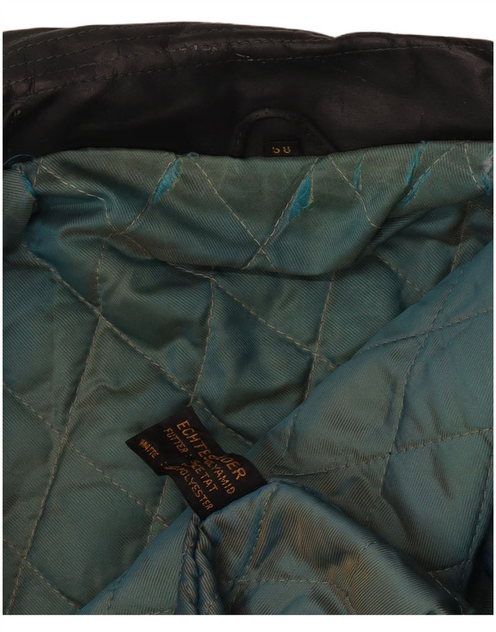 Jaqueta de couro masculina vintage IT 58 4XL couro verde