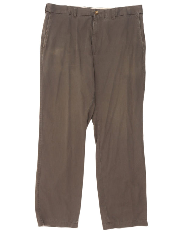 Calça chino reta masculina Marks & Spencer Blue Harbor W38 L33 cáqui