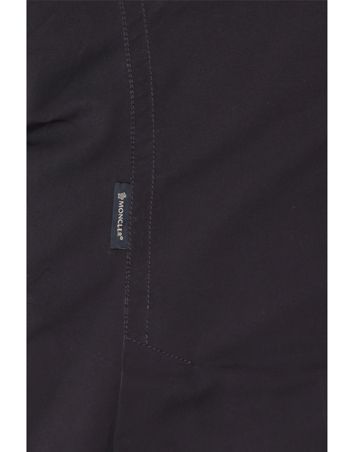 Jaqueta acolchoada masculina Moncler tamanho 4 XL azul marinho poliéster