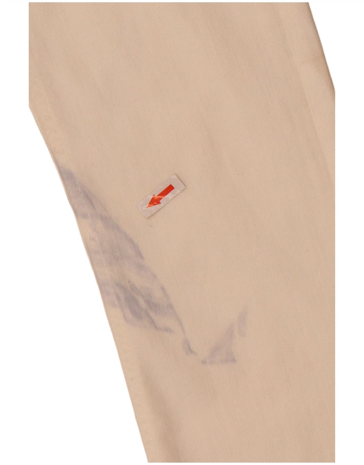 Zara Jeans feminino queimado EU 34 2XS W24 L32 algodão branco