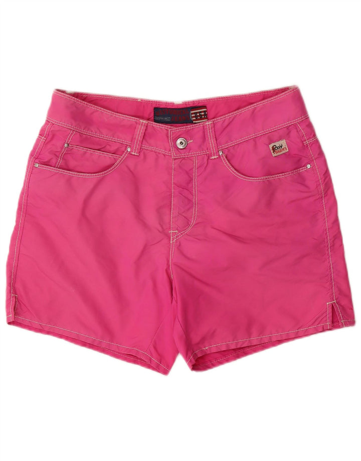 Shorts de natação masculino Roy Rogers Seven Bell médio rosa nylon