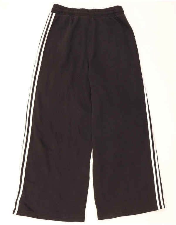 Calça de treino feminina Adidas com perna larga Reino Unido 16/18 grande algodão preto