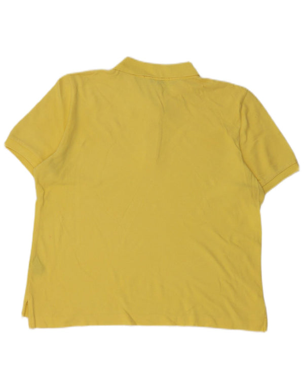 Camisa polo feminina RALPH LAUREN Reino Unido 14 algodão amarelo médio
