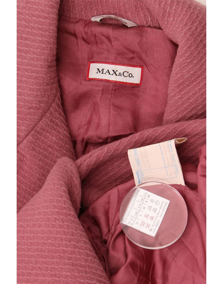 Sobretudo feminino UK 8 pequeno lã rosa