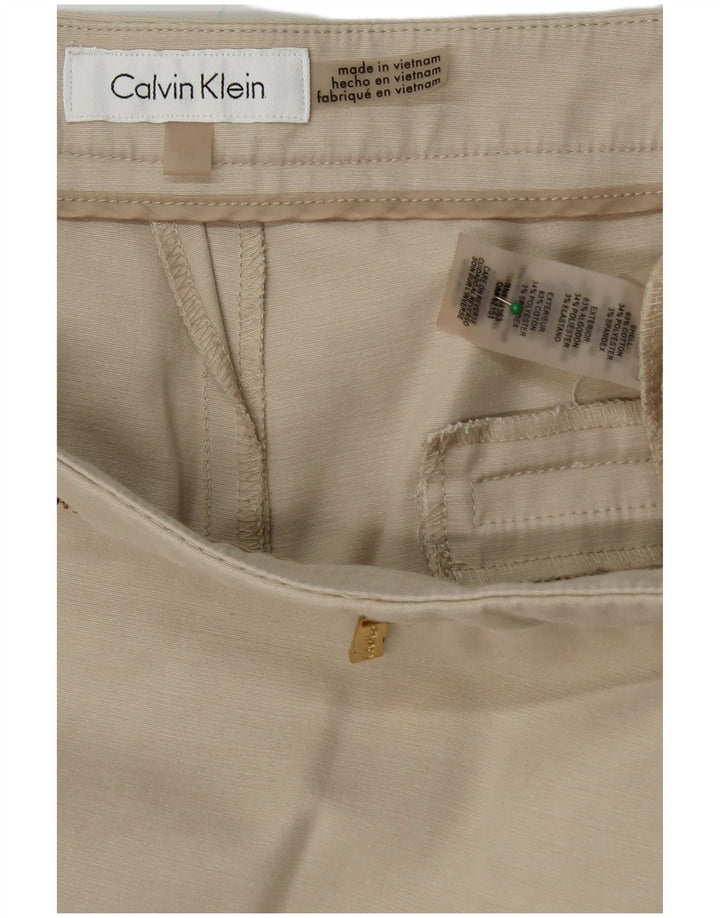 CALVIN KLEIN Calça feminina cortada reta US 16 2XL W38 L27 Bege