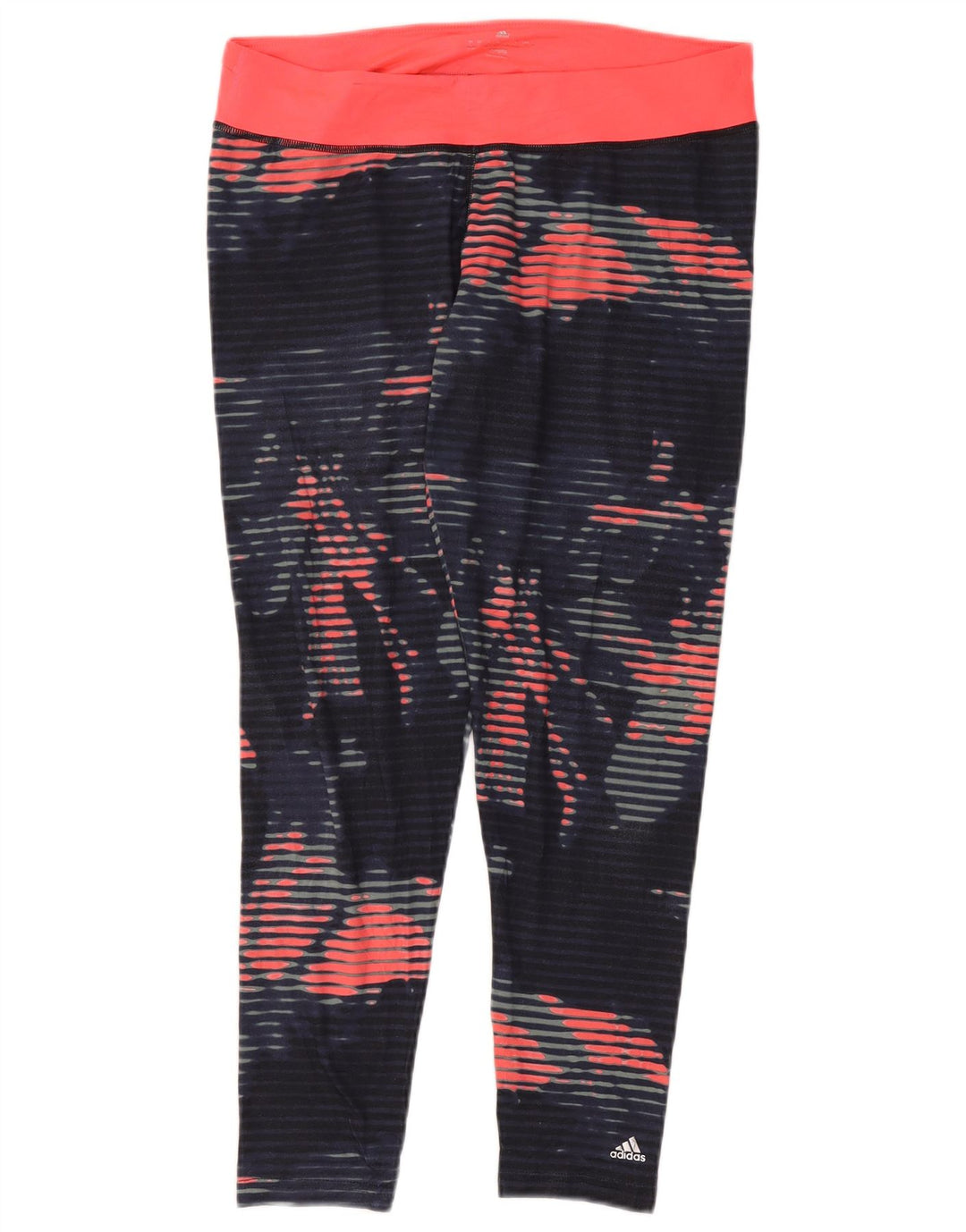 ADIDAS Womens Climalite Leggings UK 16/18 Grande Azul Marinho Floral