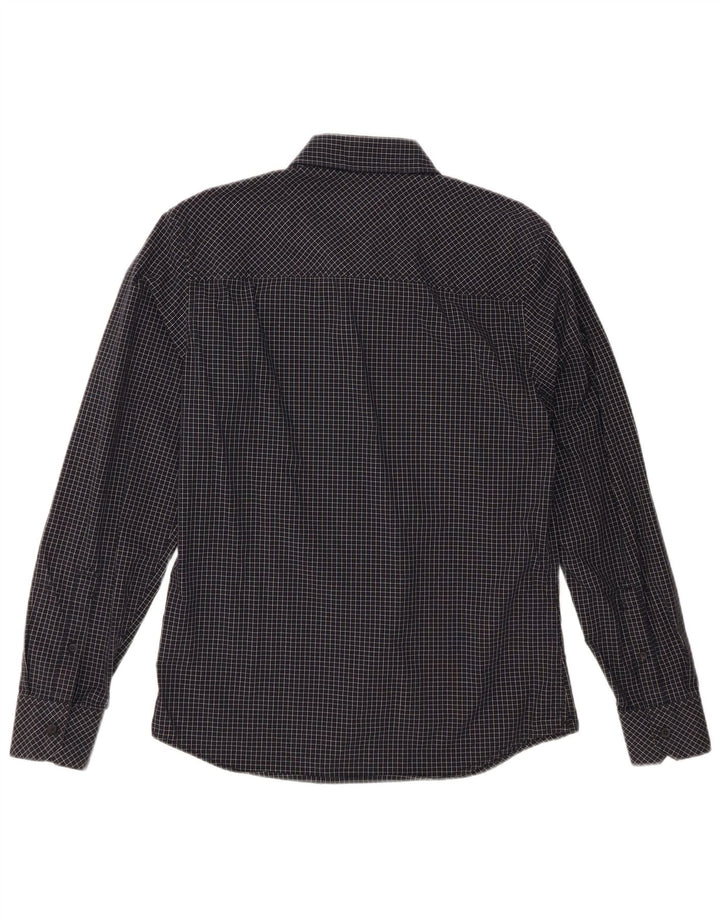 Camisa masculina LEE grande de algodão xadrez preto