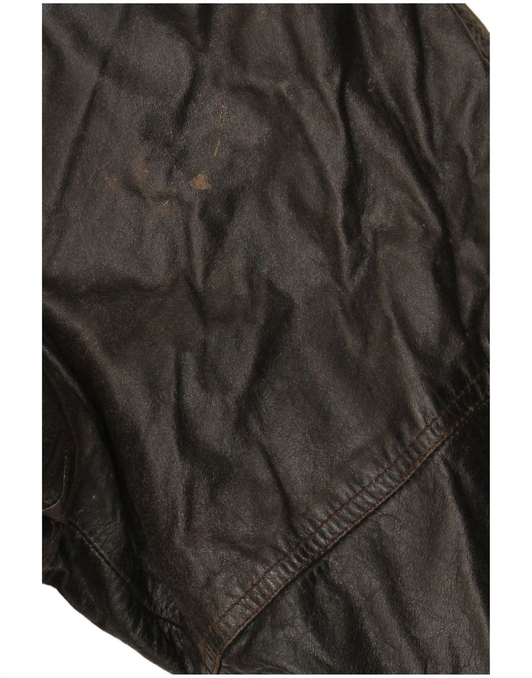 Casaco feminino VINTAGE de couro com peito duplo EU 38 couro marrom médio