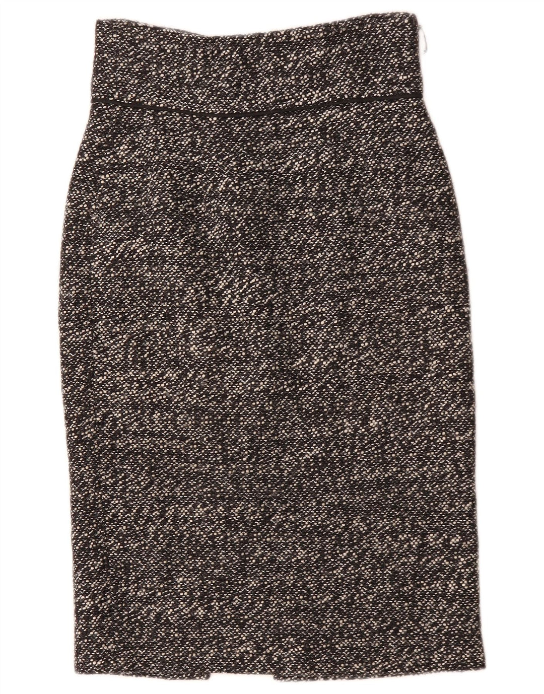 Saia lápis feminina Zara pequena W26 acrílico manchado preto