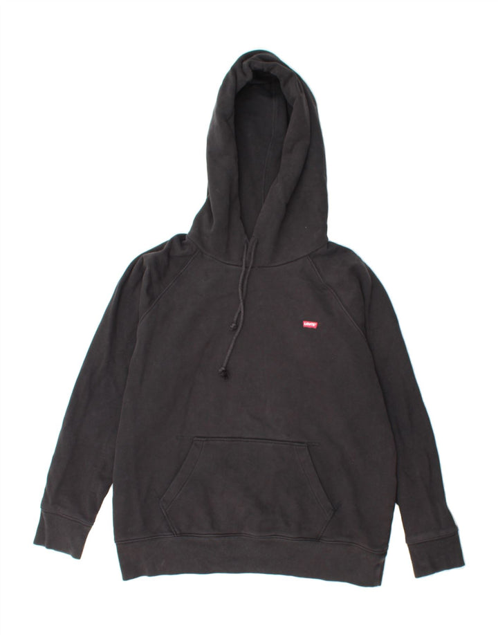 LEVI'S Womens Oversized Hoodie Jumper UK 14 Medium Black Cotton Vintage Levi's and Second-Hand Levi's from Messina Hembry 
