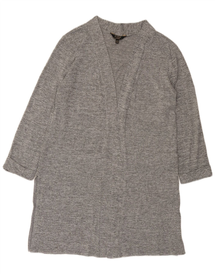 Suéter feminino Lipsy Longline Open Cardigan UK 16 poliéster cinza grande