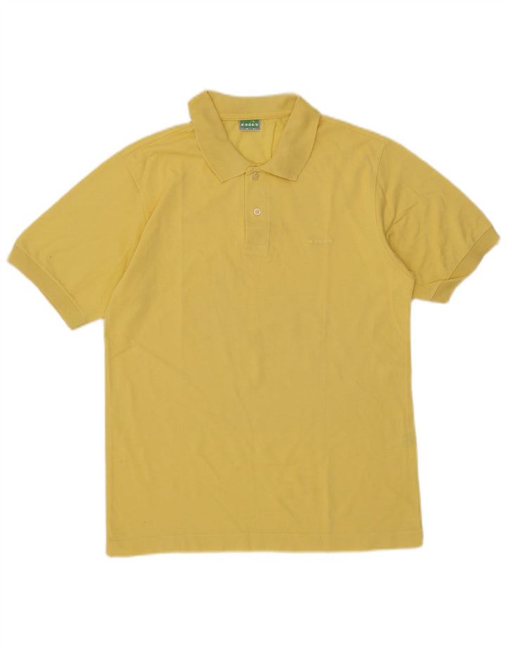Camisa polo masculina Diadora médio algodão amarelo