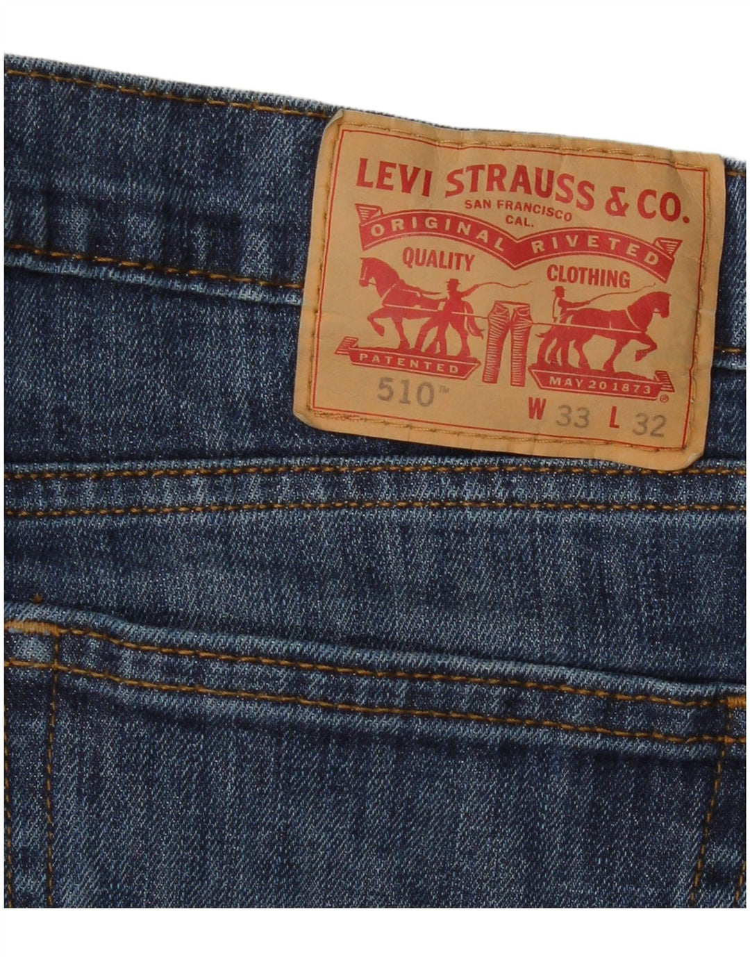 LEVI'S Masculino 510 Skinny Jeans W33 L32 Azul Algodão