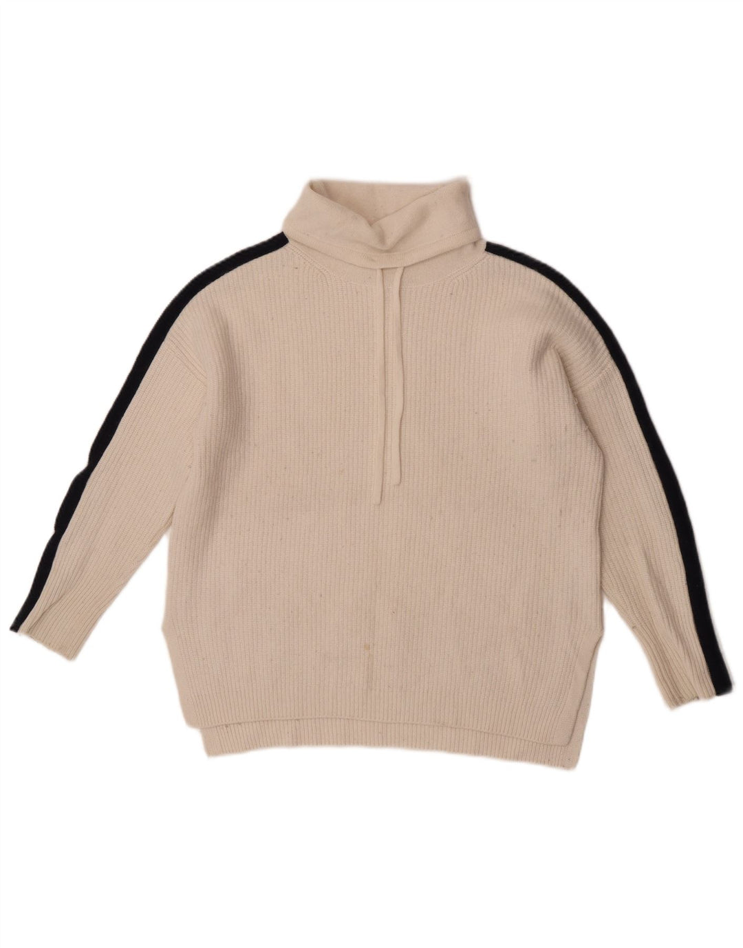 Suéter feminino The White Company com gola redonda Reino Unido 14 médio branco