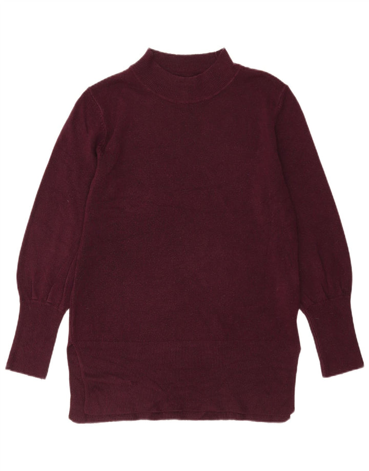 Suéter feminino Marks & Spencer com gola tartaruga Reino Unido 14 médio Borgonha