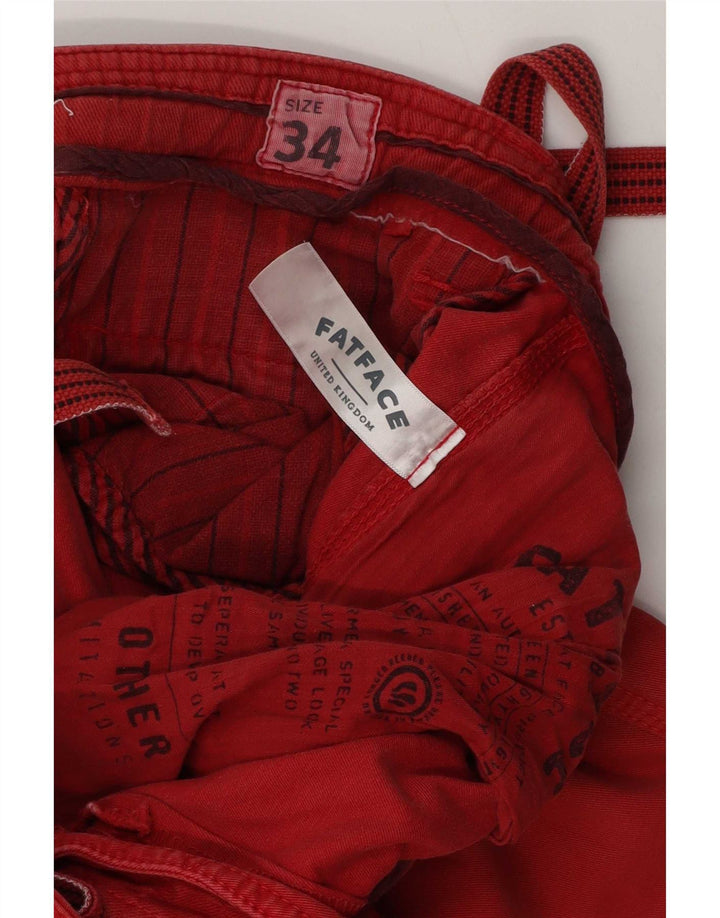 Shorts Chino Masculino Fat Face Grande W34 Algodão Vermelho