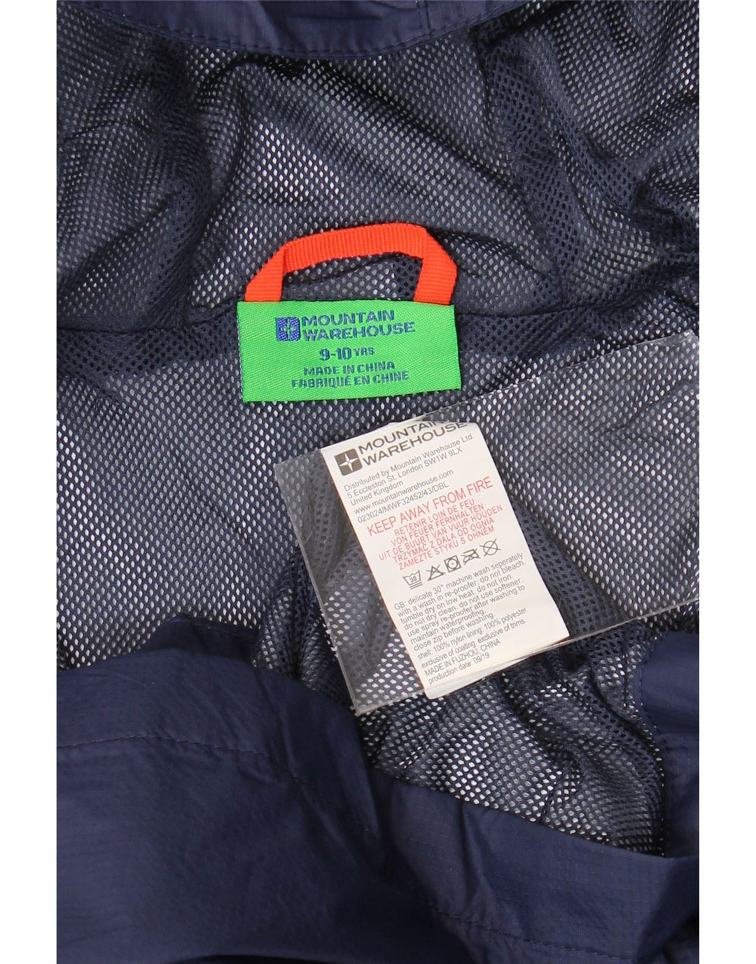 MOUNTAIN WAREHOUSE Jaqueta de chuva com capuz para meninos 9-10 anos azul marinho nylon