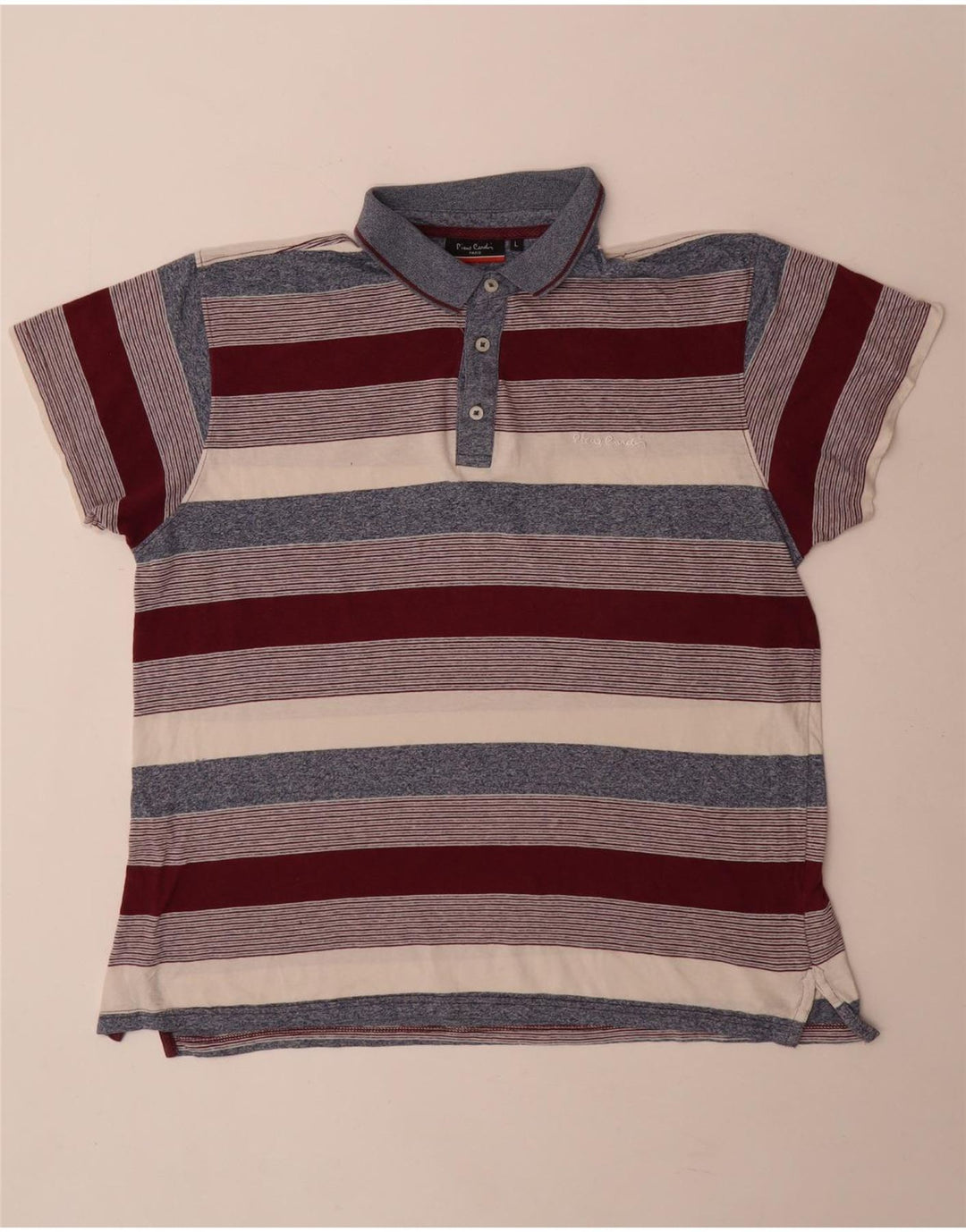 Camisa polo masculina Pierre Cardin Regular Fit grande listrada multicolorida