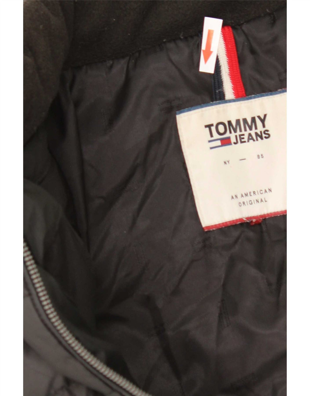 Jaqueta acolchoada feminina Tommy Hilfiger UK 14 poliéster preto médio