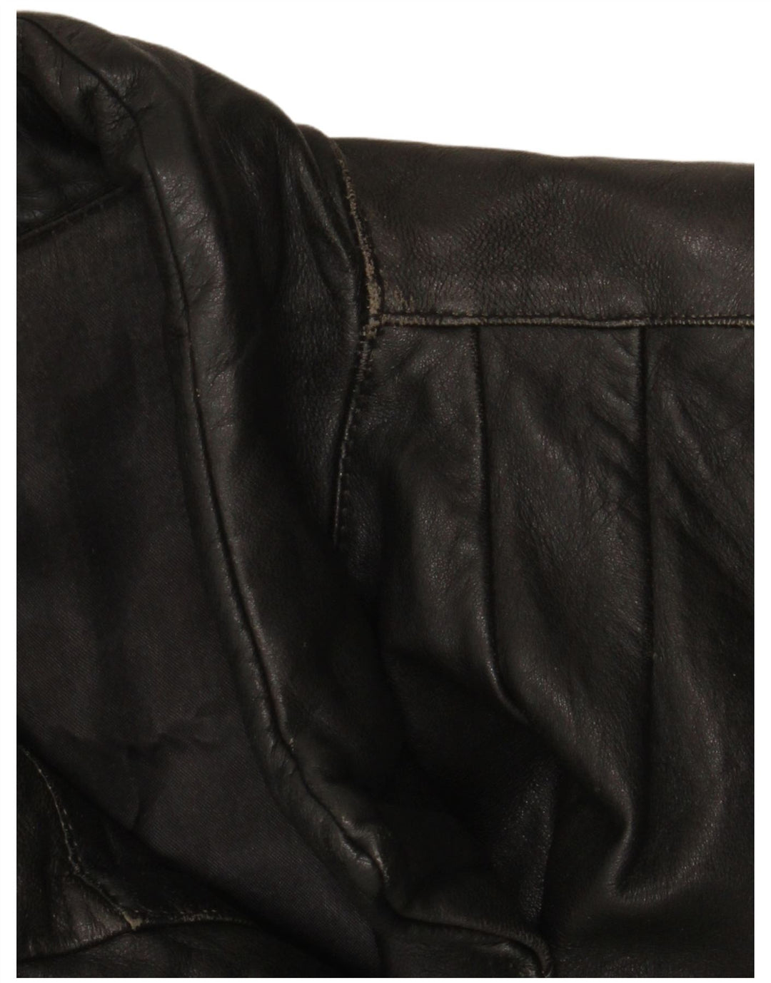 Casaco de couro feminino vintage IT 46 grande couro preto