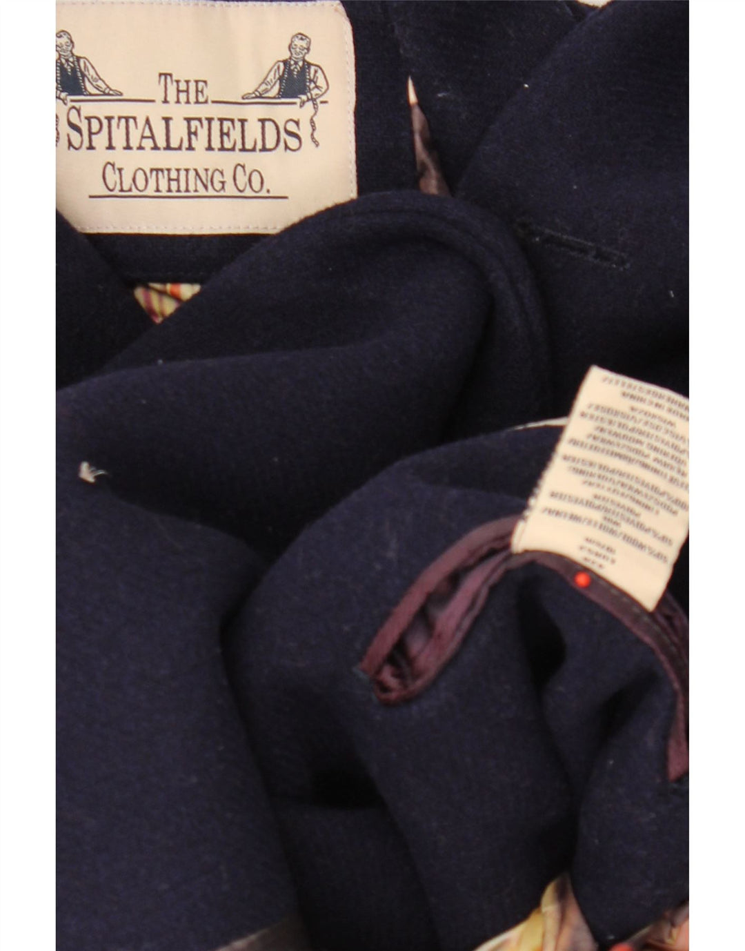 Sobretudo masculino vintage UK 42 XL lã azul marinho