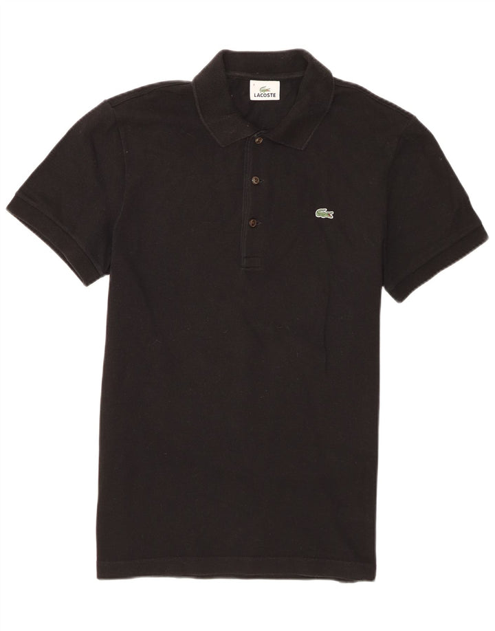 Camisa polo masculina Lacoste tamanho 4 médio algodão preto
