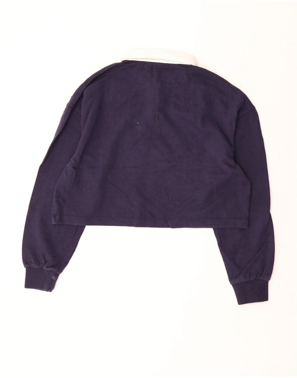 Camisa polo feminina superdimensionada de rugby SUPERDRY UK 12 azul marinho médio