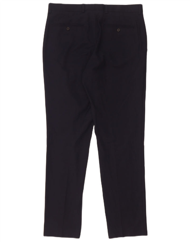 Calça masculina Marks & Spencer Slim Fit W32 L31 Poliéster Azul Marinho