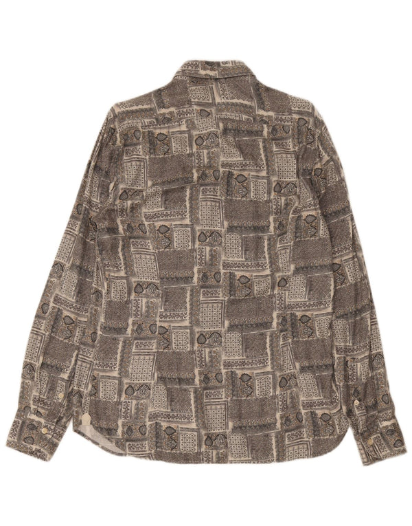 Camisa masculina vintage tamanho 40 15 3/4 patchwork cinza médio