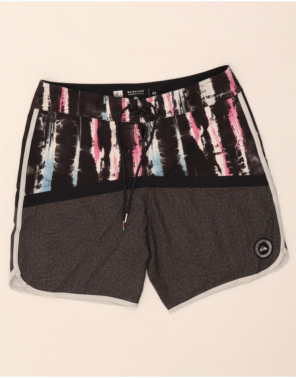 Shorts de natação masculino Quiksilver cinza médio tie-dye poliéster