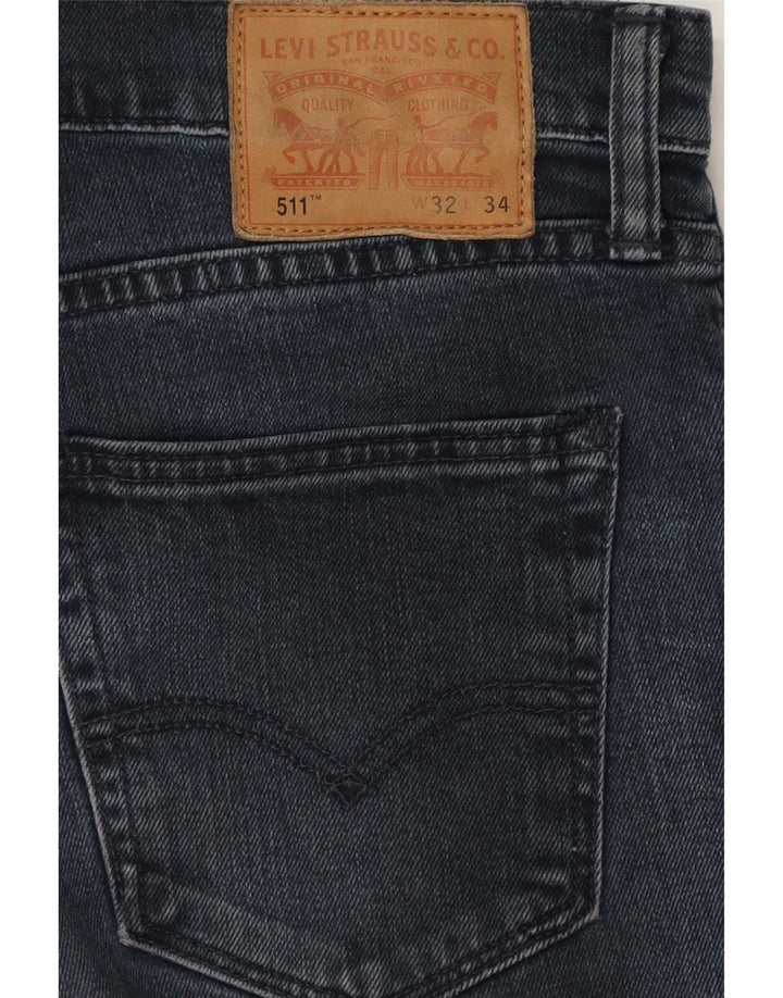Levi's Masculino 511 Slim Jeans W32 L26 Azul Marinho Algodão