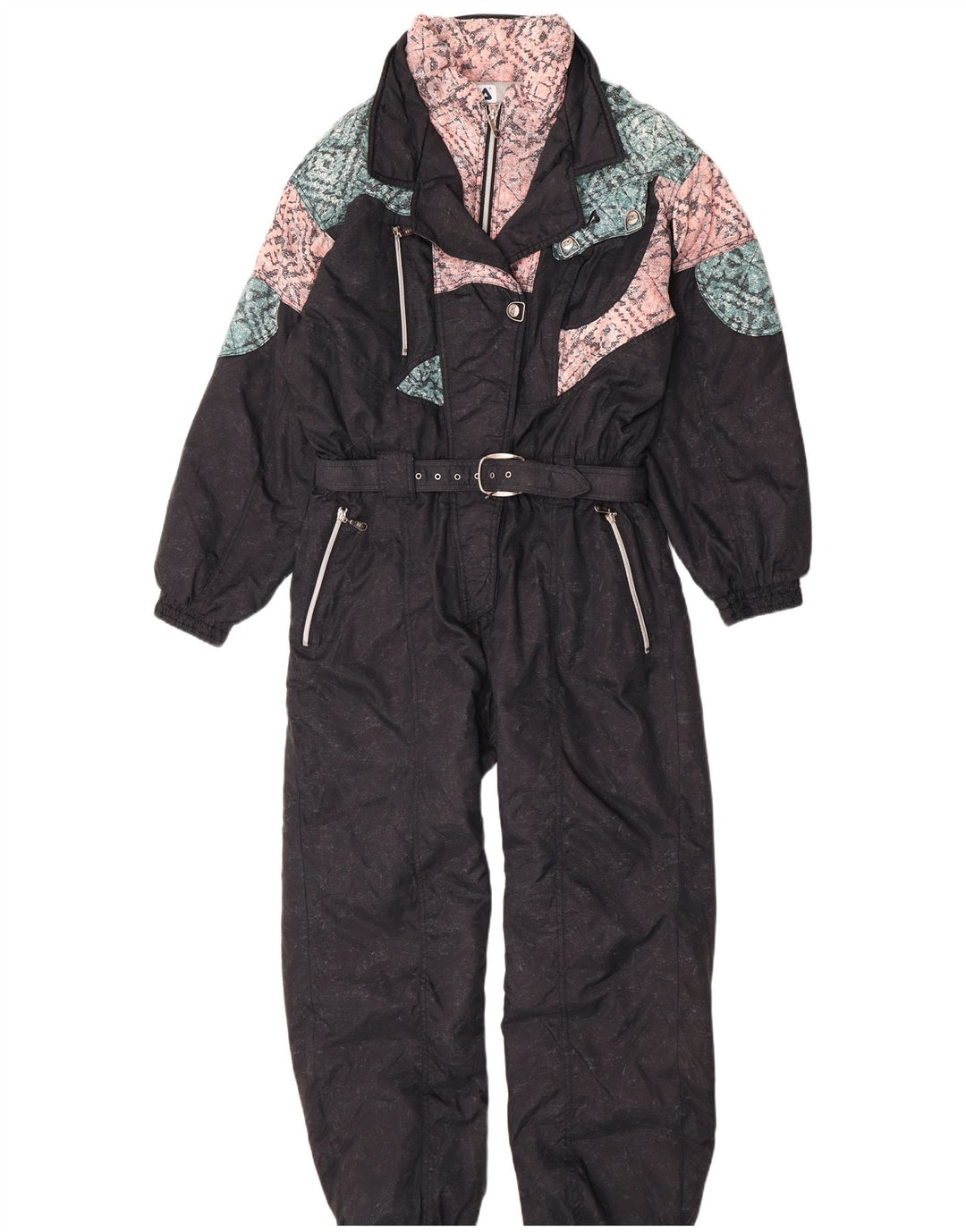 Macacão de esqui feminino Fila IT 48 XL preto Colourblock poliamida