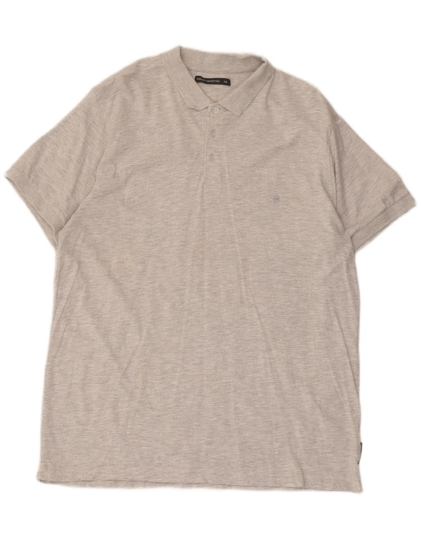 Camisa polo masculina French Connection 2XL algodão cinza