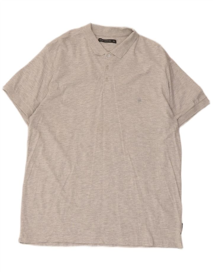 Camisa polo masculina French Connection 2XL algodão cinza