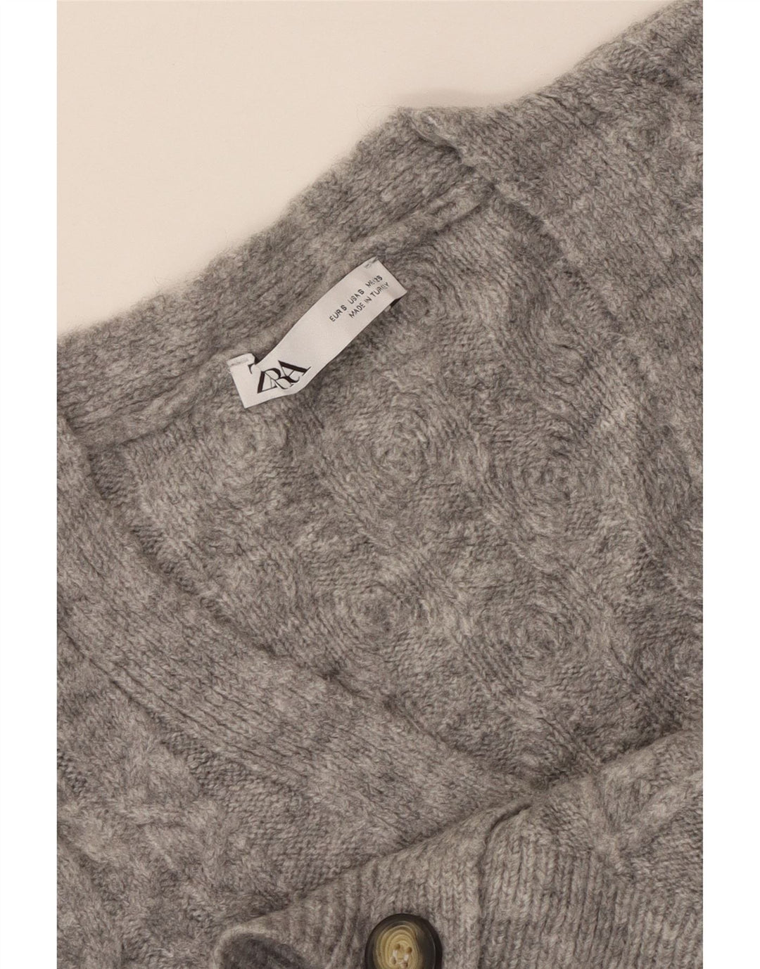 Suéter cardigã feminino superdimensionado ZARA Reino Unido 10 pequeno cinza